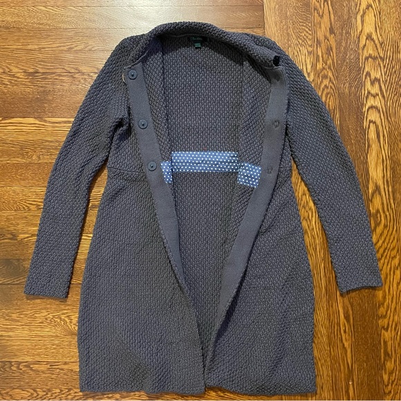Boden Long Gray Knit Sweater Cardigan Size 12 - Picture 11 of 16